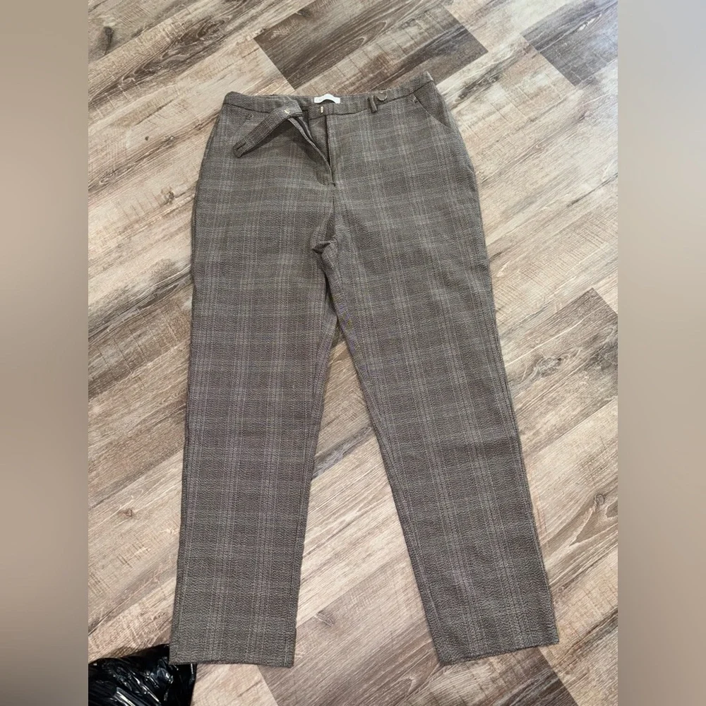 Cato Brown Plaid Straight Leg Women's Pants - Picture 1 of 3